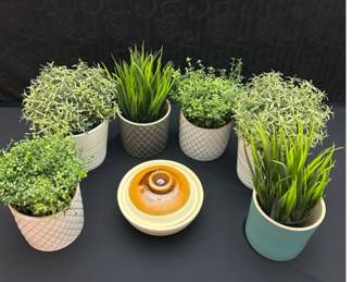 IKEA Faux Potted Plants & Large Citronella Pottery Candle