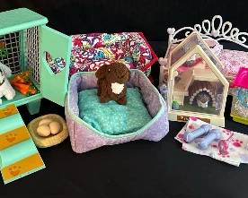 American Girl Pet Beds, Rabbit Hutch, Hedgehog House, Hamster Cage