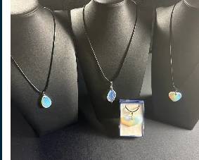 4 Chalcedony Irridescent Gemstone Pendants