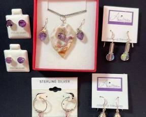 Gold, Pearl & Charm Necklaces, Pierced Earrings Featuring Napier