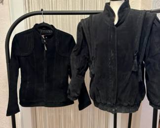 
2 Women’s Black Suede Leather Jackets S/M