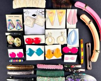 1980s Vintage Pierced Earrings & Hair Accessories