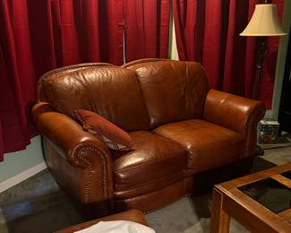 Leather sofa and loveseat 