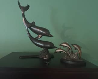 Dolphin statues