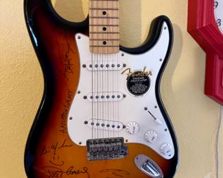 Signed guitar by the members of Matchbox 20 with coa