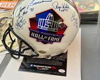HOF helmet signed by some members of 07 HOF and Jim Brown