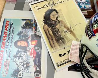 Items signed by Danica Patrick Sarah McLaughlin and others with COA’s