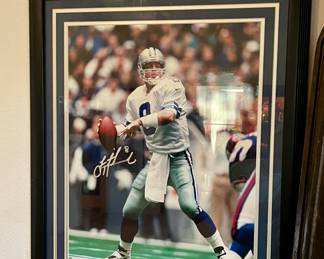 Troy Aikman framed and signed with COA