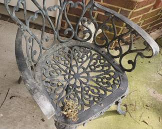 1 of 2 Cast Iron Armchairs