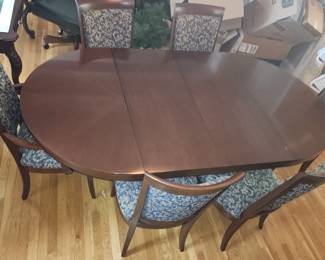 Ethan Allen Dining Table and Eight Chairs