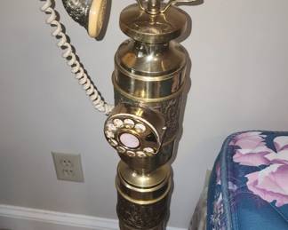 Vintage Brass Floor Phone