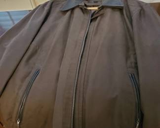 Jacket with Leather Collar