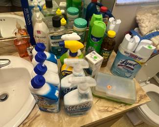 cleaning supplies, cleaners, chemicals