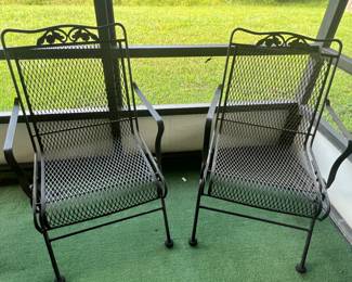 wrought iron chairs, outdoor