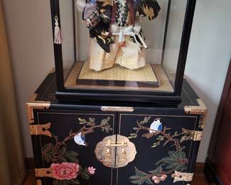 samurai doll in case 