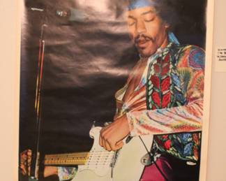 Vintage 1972 Jimmy Hendrix Poster, Wizard & Germins, Switzerland 