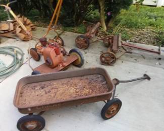Vintage grass cutters, vintage wagon