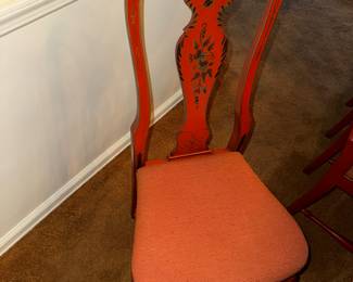 Painted Chairs with gold leaf
