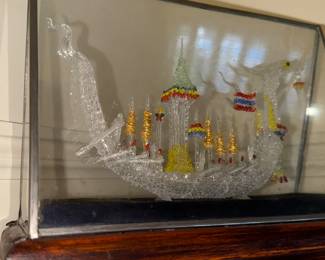 Dragon Ship Glass in flame