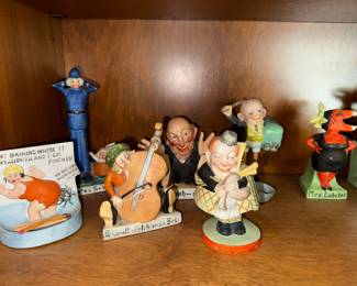 Crazy figurines.. Mr and Mrs Lobster, etc
