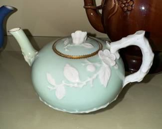 Green Sage Jasperware Teapot
