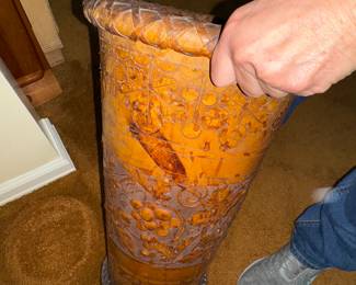 Leather umbrella stand