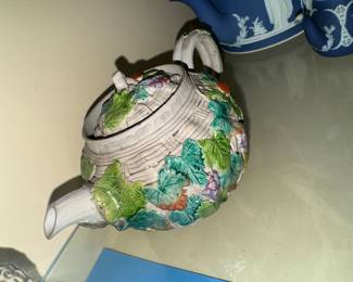 European Colorful Pottery Basket teapot