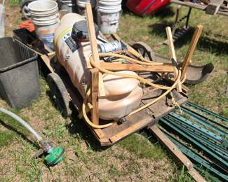 Electric Sprayer and tank on a wagon