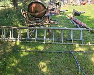 Lots of ladders around the property.