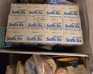 Large box of diabetes supplies