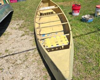 Yellow Aluminum Canoe by Aero Craft, 15' = One paddle included