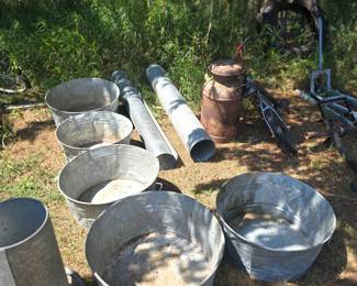 Well used Galvanized Wash Tub