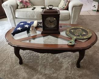 Beautiful Wood & Glass Coffee Table