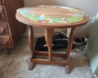 Tole Painted Drop Leaf Side Table