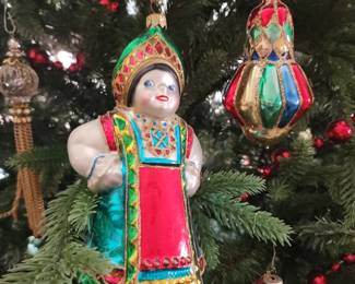RUSSIAN PEASANT Blown Glass Ornament