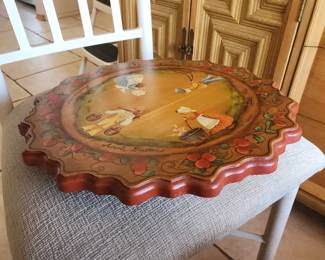 Toleware Hand Painted Lazy Susan Pennsylvania Dutch