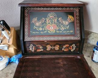 Tole Painted Bread Box