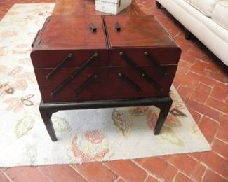 Antique Sewing Box with Stand