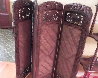 Hand Carved 4 Panel Wooden Divider