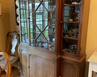 Beautiful China cabinet with great glassware