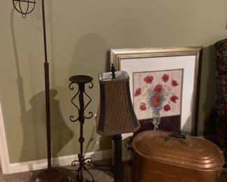 Fun lamps and copper pot