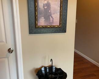 Fun umbrella, stand and artwork