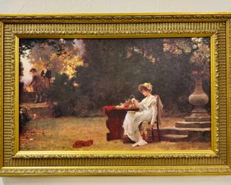 "Enjoying Tea" Oil on Canvas