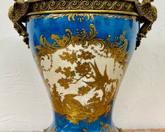 Hand Painted Porcelain Covered Urn
