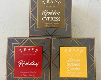 Item 22:  New Trapp Candles (Golden Cypress, Holiday, Lemon Sugar Cookie):  $30/Each