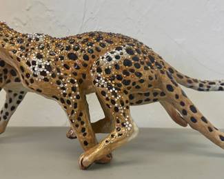 Item 14:  Jay Strongwater Cheetahs with Swarovski Crystals (white ears) - 14.75" x 5.25":  $2700