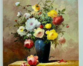 "Floral Bouquet" Oil on Canvas, Signed