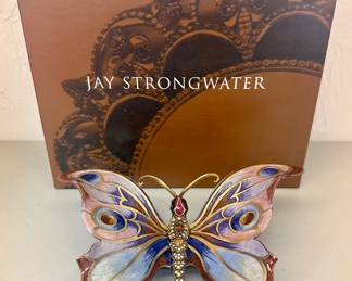 Item 18:  Jay Strongwater Butterfly Figurine (blue wings):  $425