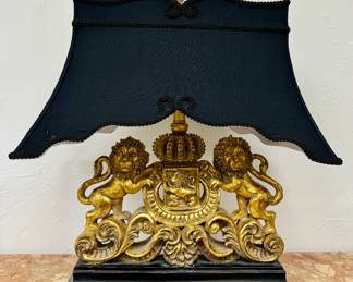 Decorative Gold Gilt Lion Lamp