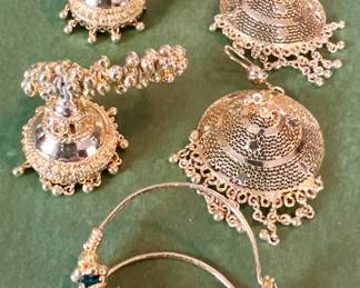 Gold Tone Earrings & Bracelet